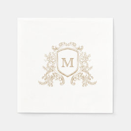 Guardanapo De Papel Casamento Personalizado De Pé De Monograma Dourado