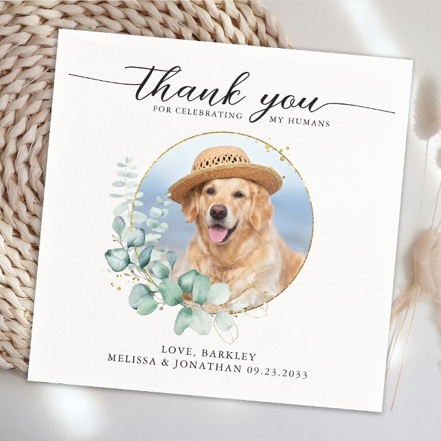 Guardanapo De Papel Casamento Personalizado De Pet Dog Fotográfico Do  (Criador carregado)