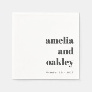 Guardanapo De Papel Casamento Personalizado De Retrô Branco Negro Mini