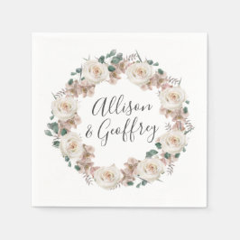 Guardanapo De Papel Casamento Personalizado de Rosas e Orquídeas de Aq