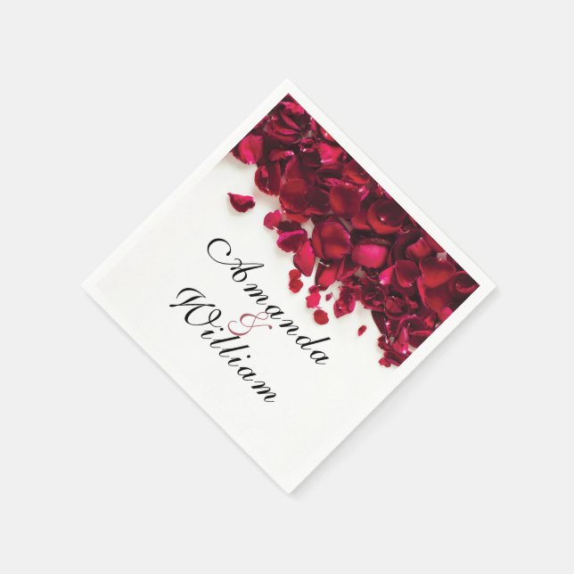 Guardanapo De Papel Casamento Personalizado de rosas vermelhas (Canto)