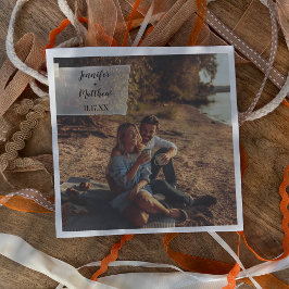 Guardanapo De Papel Casamento Personalizado de Sobreposição de Fotos d