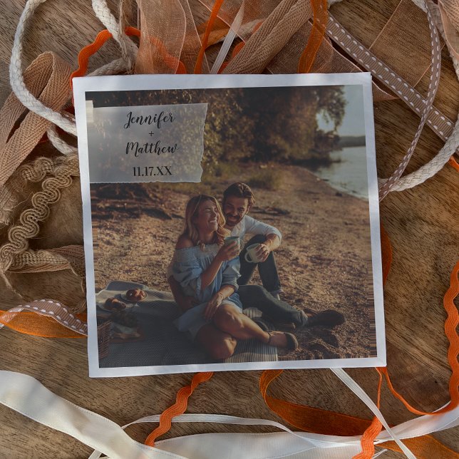 Guardanapo De Papel Casamento Personalizado de Sobreposição de Fotos d (Criador carregado)