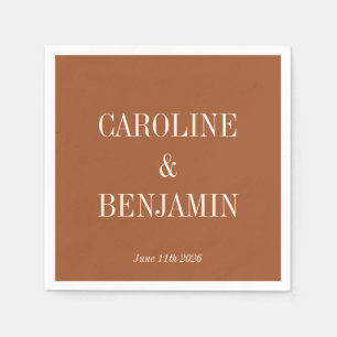 Guardanapo De Papel Casamento Personalizado de Terracotta Elegante Sim
