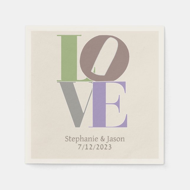 Guardanapo De Papel Casamento Personalizado do Amor Moderno (Frente)