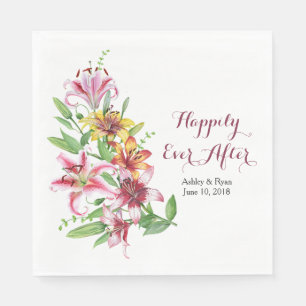 Guardanapo De Papel Casamento personalizado do lírio de tigre do lír