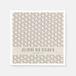 Guardanapo De Papel Casamento Personalizado Do Médio Do Século Negro E