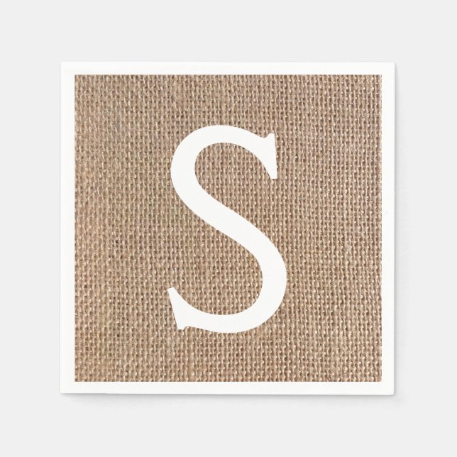 Guardanapo De Papel Casamento Personalizado Do País Russo Burlap Look  (Frente)