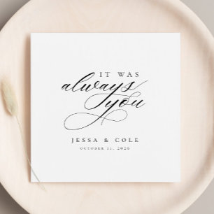 Guardanapo De Papel Casamento Personalizado do Script Romântico de Chi