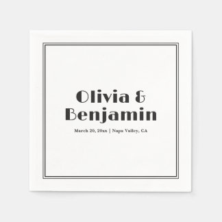 Guardanapo De Papel Casamento Personalizado Elegante Art Déco