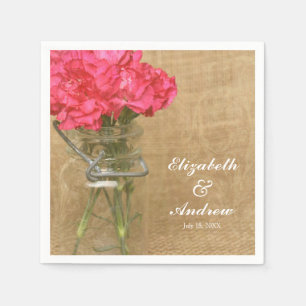 Guardanapo De Papel Casamento personalizado flor do rosa do frasco de