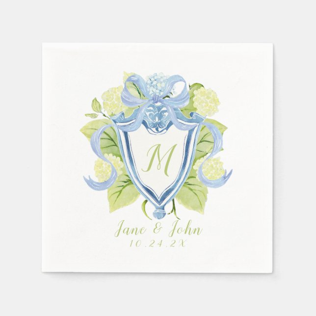 Guardanapo De Papel Casamento Personalizado Hydrangea Cocktail Napkins (Frente)