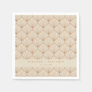 Guardanapo De Papel Casamento Personalizado Laranja Queimado por Deco
