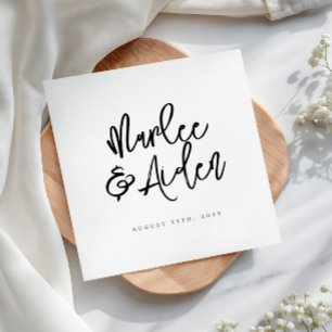 Guardanapo De Papel Casamento Personalizado Manuscrito Casual