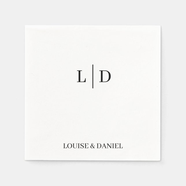 Guardanapo De Papel Casamento Personalizado Mínimo e Simples Napkin (Frente)