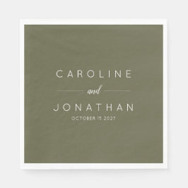 Guardanapo De Papel Casamento Personalizado Mínimo Moderno do Moss Ver