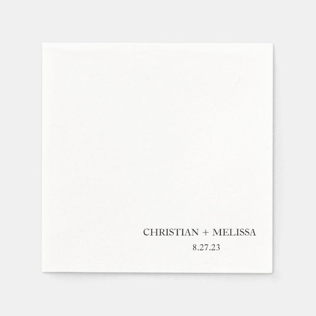 Guardanapo De Papel Casamento Personalizado Moderno Napkin (Frente)