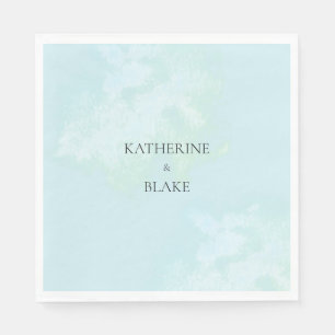 Guardanapo De Papel Casamento Personalizado Moderno Turquoise Watercol