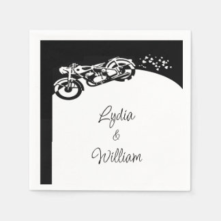 Guardanapo De Papel Casamento Personalizado Moto Preto Branco