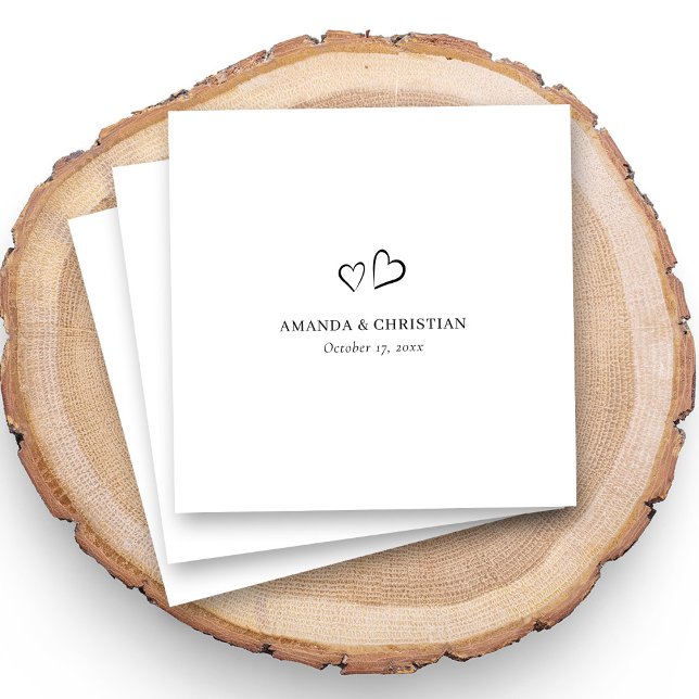 Guardanapo De Papel Casamento Personalizado Napkins com Coração Duplo  (Criador carregado)