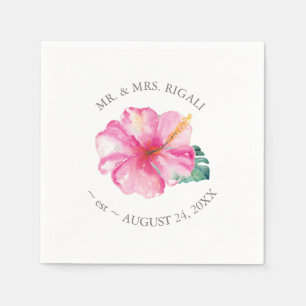 Guardanapo De Papel Casamento Personalizado Napkins Florais Rosa Rosa