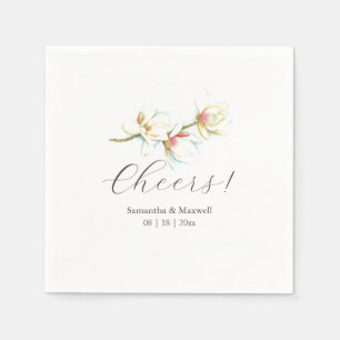 Guardanapo De Papel Casamento Personalizado Napkins Flores Brancos da