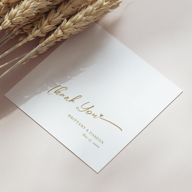 Guardanapo De Papel Casamento Personalizado Napkins - Folha de Ouro Ob (Personalized Wedding Napkins - Gold Foil Thank You)