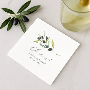 Guardanapo De Papel Casamento Personalizado Napkins Simple Olive Branc