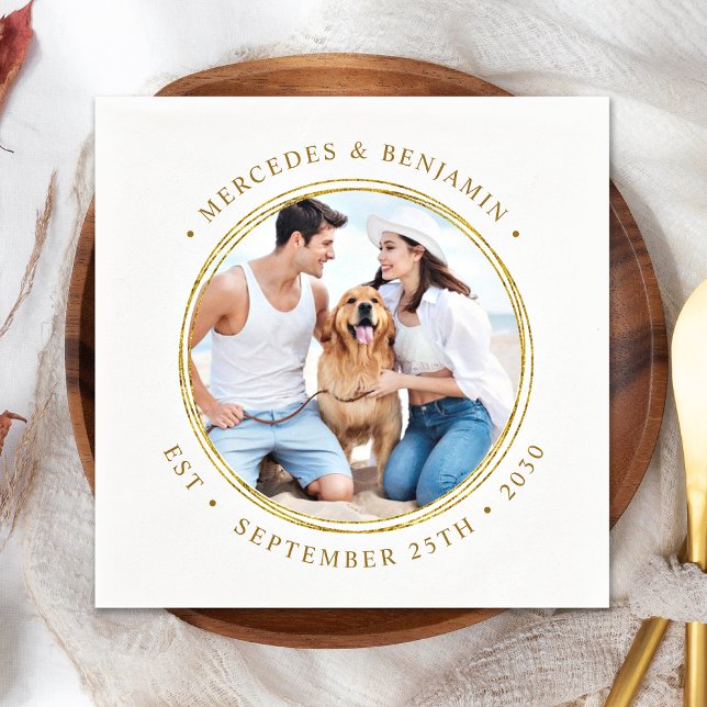 Guardanapo De Papel Casamento Personalizado Personalizado Dourado Eleg (Criador carregado)