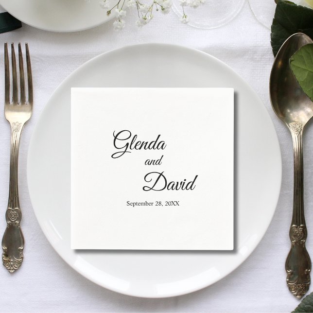 Guardanapo De Papel Casamento Personalizado Romântico da Caligrafia (Criador carregado)