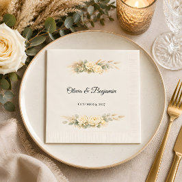 Guardanapo De Papel Casamento Personalizado Rústico Luxuoso