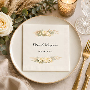 Guardanapo De Papel Casamento Personalizado Rústico Luxuoso 