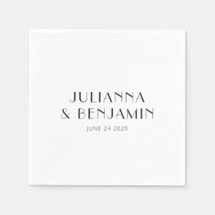 Guardanapo De Papel Casamento Personalizado Simples E Simples Da Vinta