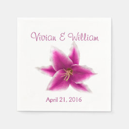 Guardanapo De Papel Casamento Personalizado Stargazer Lily Napkin