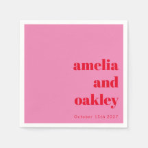 Casamento Personalizado Vermelho e Rosa Moderno Ne