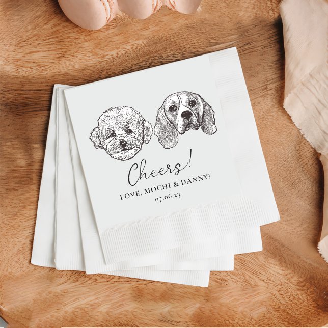 Guardanapo De Papel Casamento Personalizar Dois Coquetéis De Pet Napki (Criador carregado)