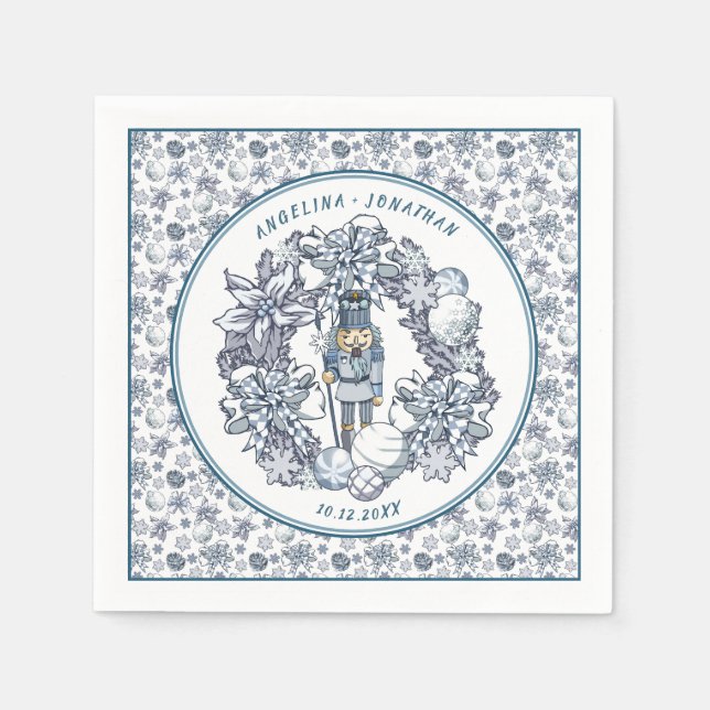 Guardanapo De Papel Casamento personalizável de Nutcracker Wreath de N (Frente)