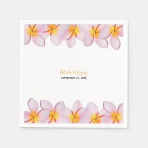 Guardanapo De Papel Casamento Pink Plumeria Frangipani