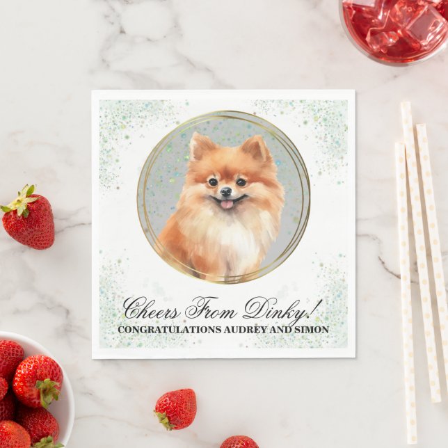 Guardanapo De Papel Casamento Pomeraniano Napkins com Cães Foto (Insitu)