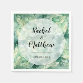 Guardanapo De Papel Casamento por Aquarela Abstrato Verde Moderno
