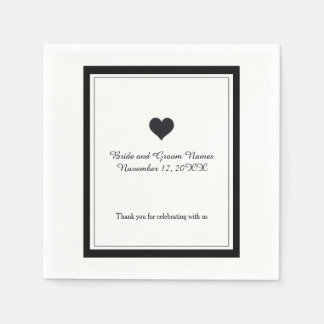 Guardanapo De Papel Casamento Preto e Branco