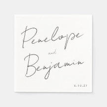 Casamento preto e branco com manuscrito moderno