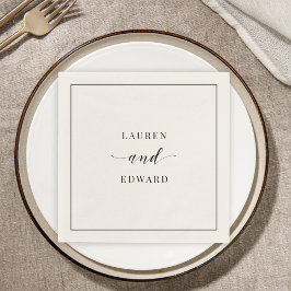 Guardanapo De Papel Casamento Preto e Branco Moderno e Elegante