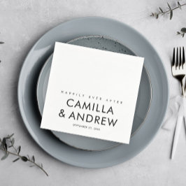 Guardanapo De Papel Casamento Preto e Branco Tipo Simples Moderno