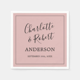 Guardanapo De Papel Casamento Preto-Rosa Rosa personalizado