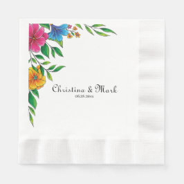 Guardanapo De Papel Casamento Primavera Verão Flor Brilhante