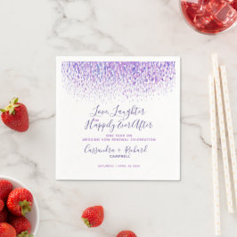 Guardanapo De Papel Casamento púrpura renovação 1 ano feliz depois