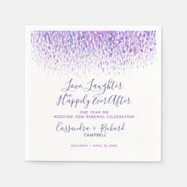 Guardanapo De Papel Casamento púrpura renovação 1 ano feliz depois