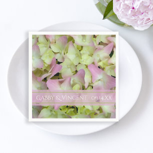 Guardanapo De Papel Casamento quase cor-de-rosa da flor do Hydrangea