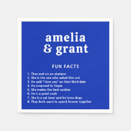 Guardanapo De Papel Casamento Real Azul Moderno Retro Font